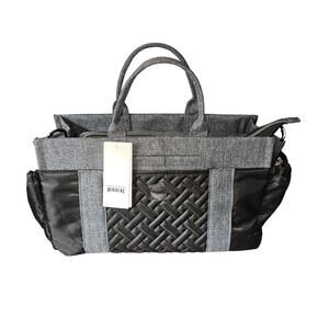 Lug Romper 2 Convertible Tote Crossbody Bag Black w/Grey Accents